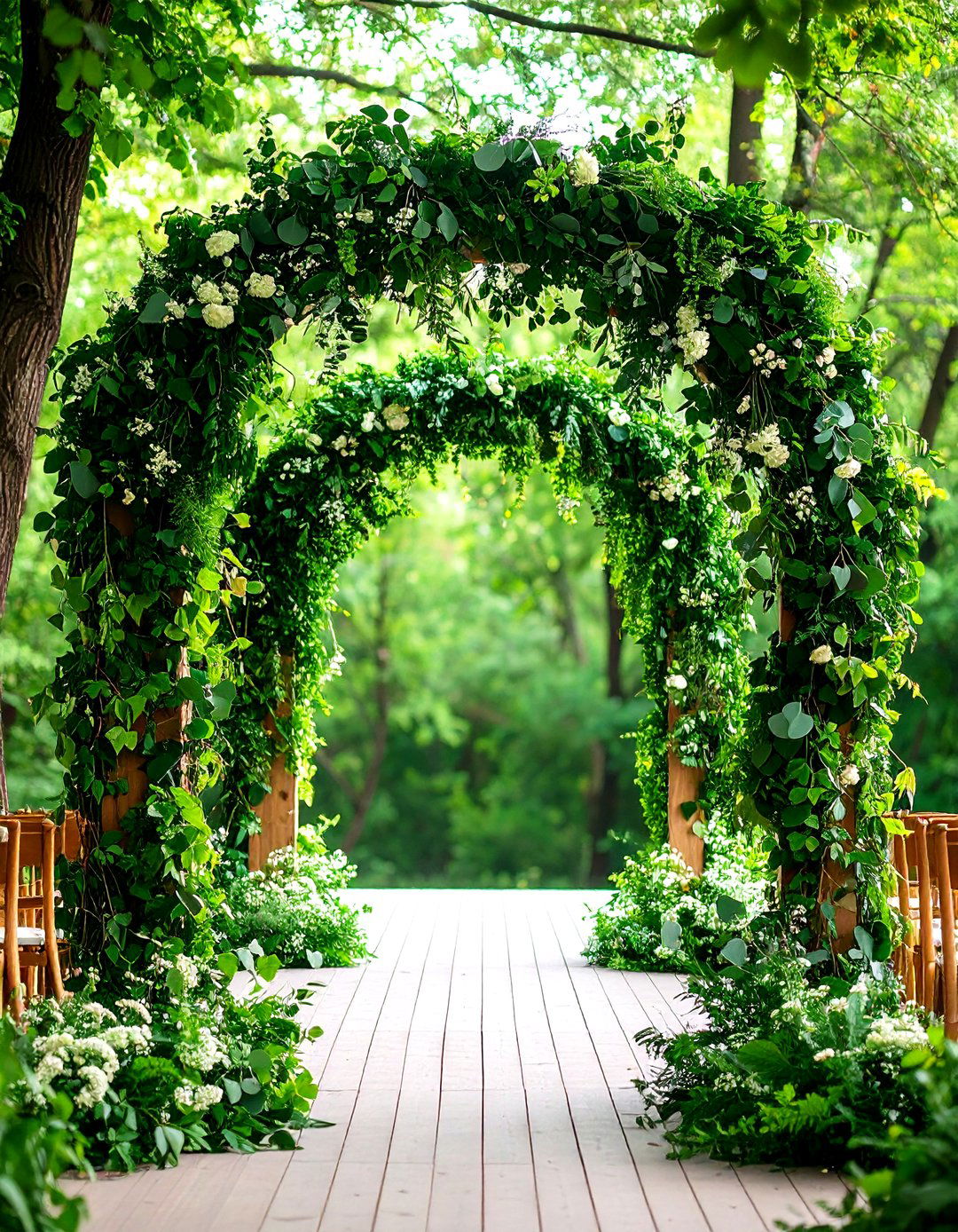 Greenery Garland Minimalist Wedding Arch - 20 Wedding Arch Ideas