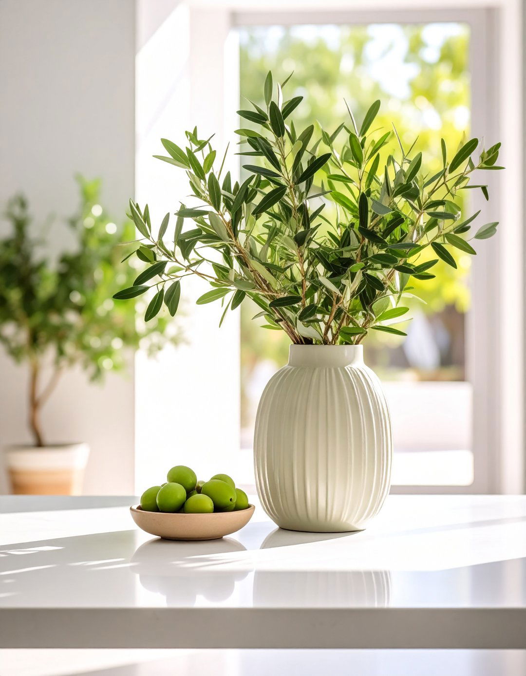 Greenery Rich Entry Table Vignette - 20 Entry Table Decor Ideas