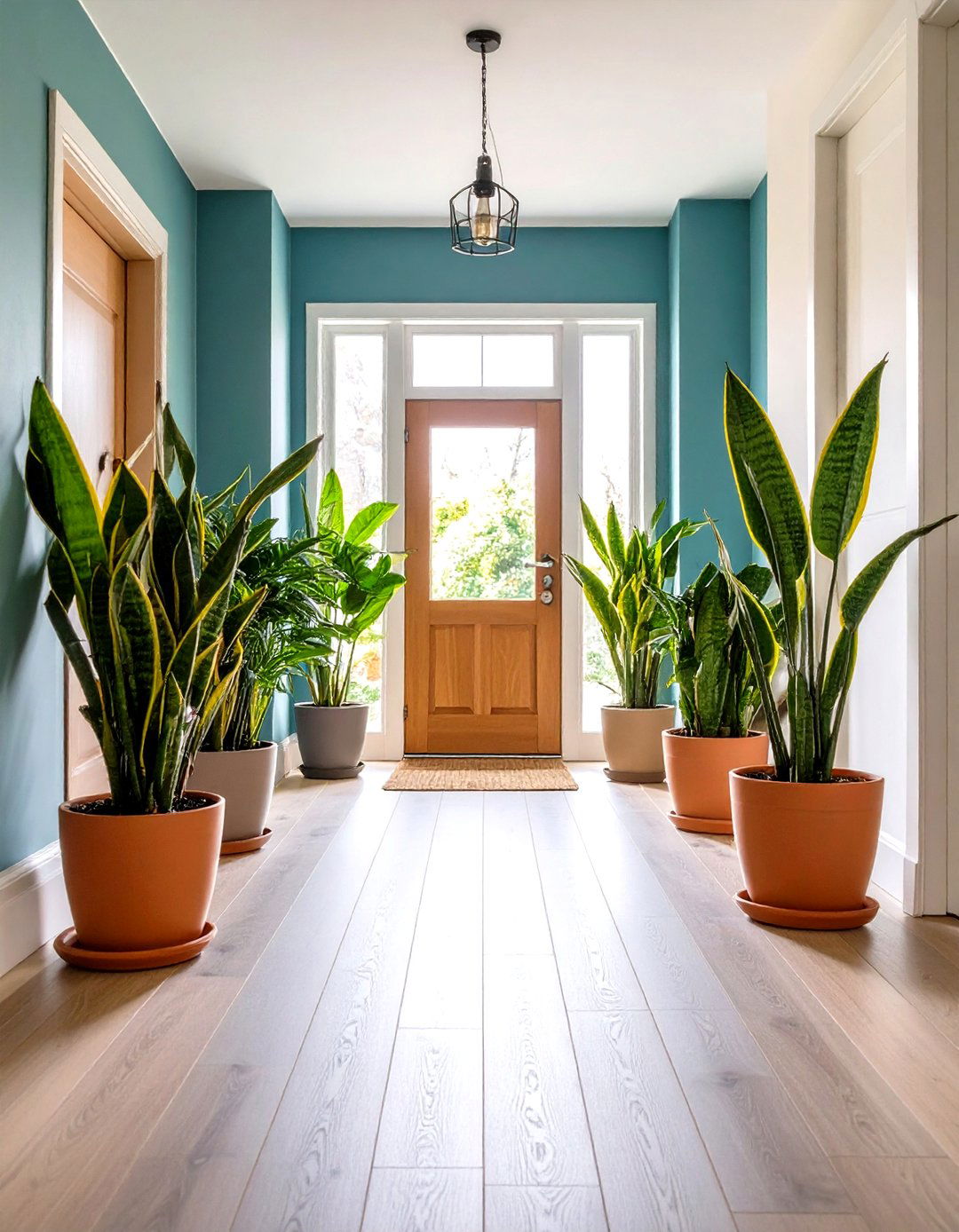 Greenery and Low Light Plants - 20 Scandinavian Entryway Ideas
