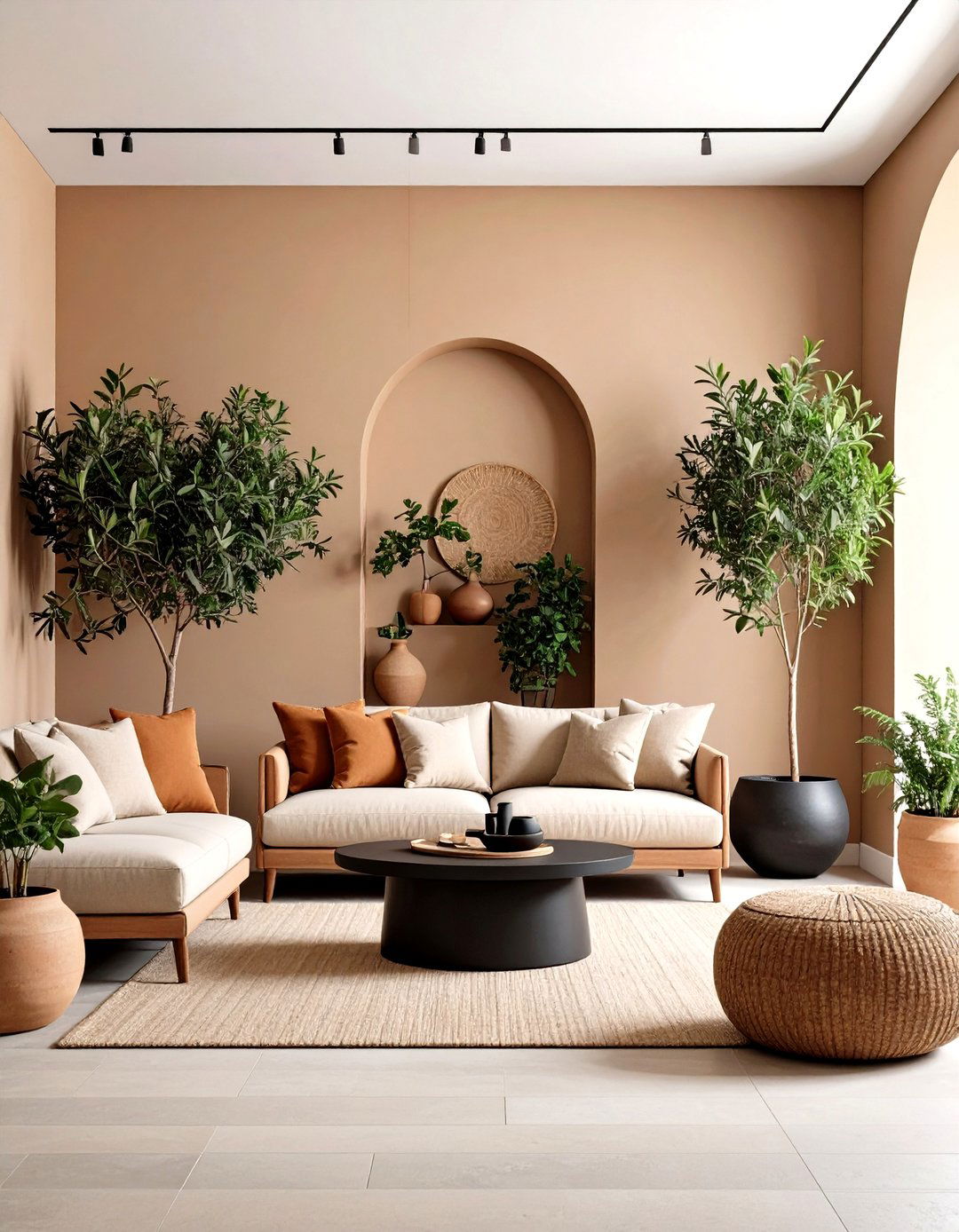 Greenery as Living Accent - 20 Dulux Egyptian Cotton Living Room Ideas