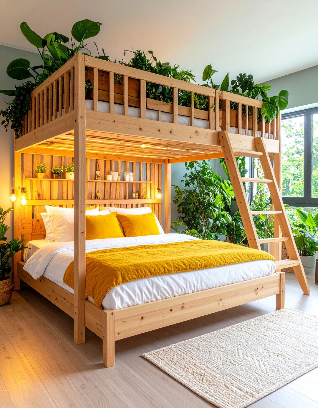 Greenhouse Loft Bed with Plant Integration - 20 Loft Bed Ideas