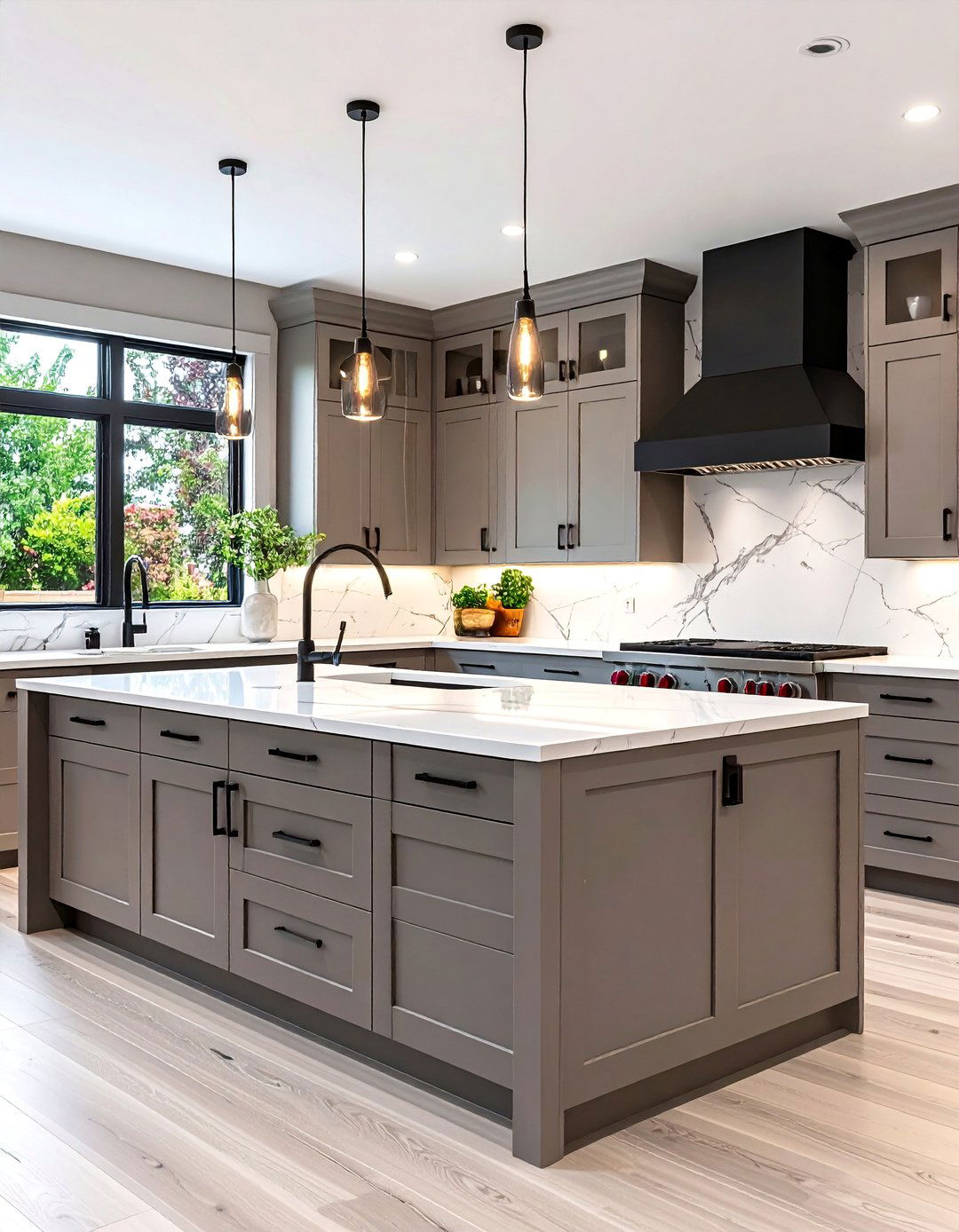 Greige Kitchen Cabinets with Contemporary Styling - 20 Kitchens With Beige Kitchen Cabinets