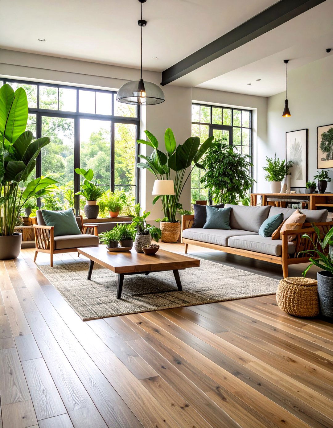 Grey Bamboo Composite Flooring Living Room - 20 grey flooring living room ideas