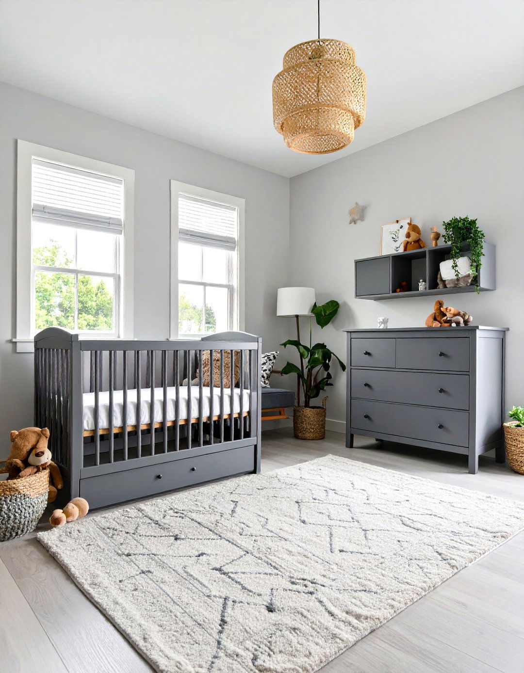 Grey Nursery that Grows with Convertible Furniture - 20 Grey Nursery Ideas