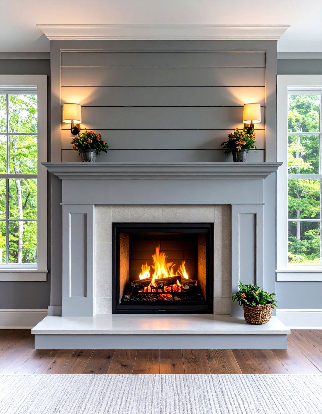 Grey Toned Shiplap - 20 Shiplap Fireplace Ideas