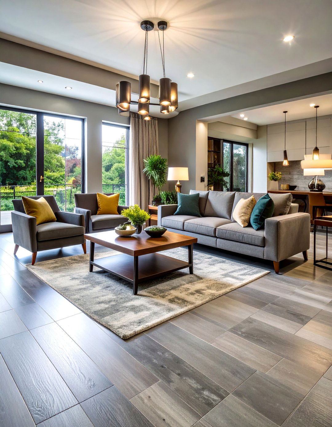 Grey Waterproof Vinyl Tile Flooring Living Room - 20 grey flooring living room ideas