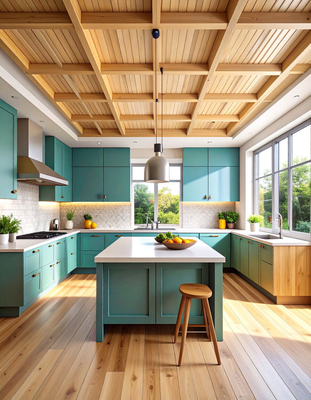 Grid Pattern Plywood Ceiling Design - 20 Plywood Ceiling Ideas