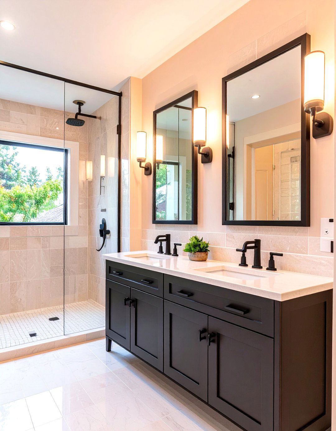 Ground the Look with Strategic Black Bathroom Accents - 20 Eclectic Bathroom Ideas
