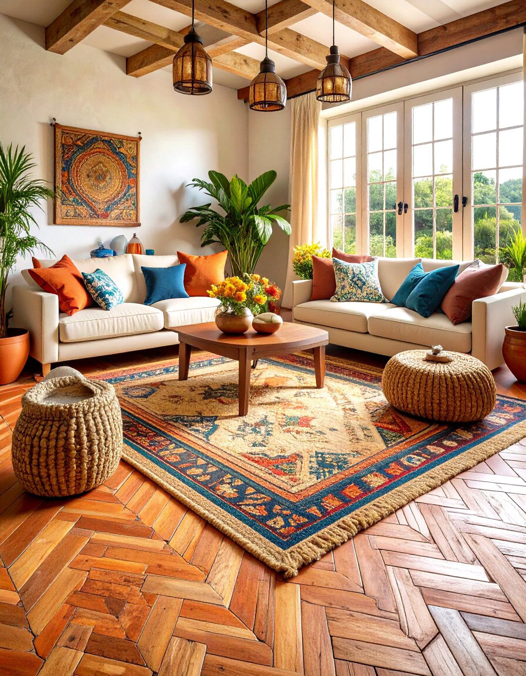 Ground the Scheme with Natural Flooring - 20 French Country Living Room Ideas