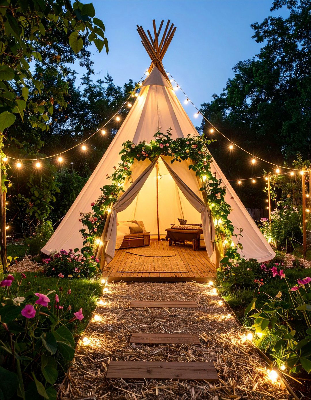 Grow a Living Teepee Hideaway - 20 Boho Garden Ideas