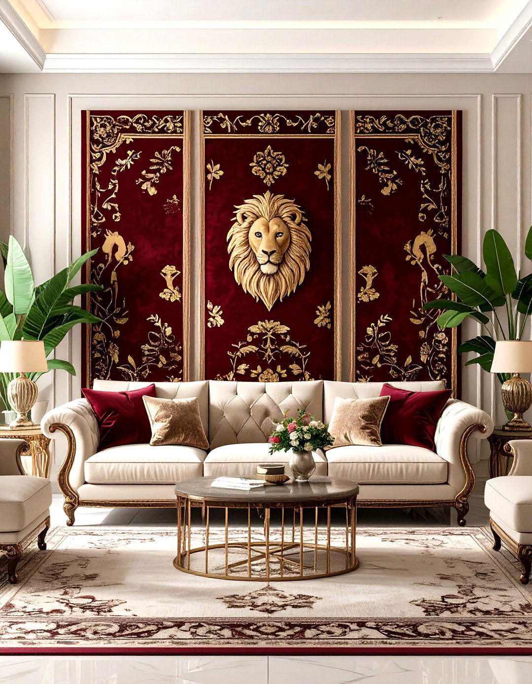 Gryffindor Inspired Banner Wall for Harry Potter Fans - 20 Harry Potter Decor Ideas