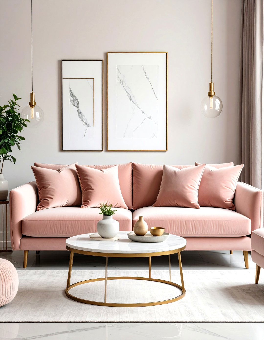 Guava Blush Accents Refresh Contemporary Glam Interior Design - 20 Glam Interior Design Ideas