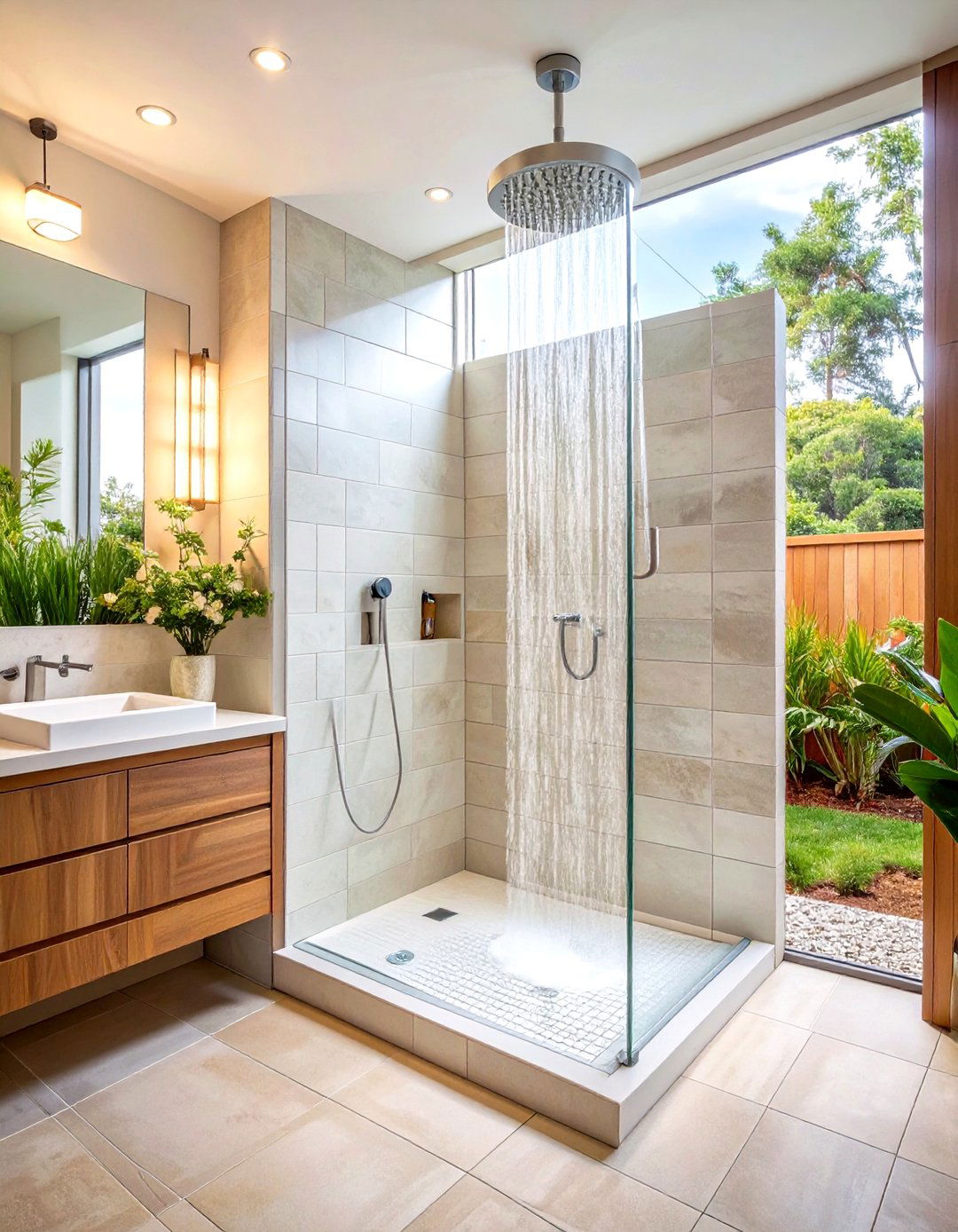 Half Wall Privacy Doorless Walk In Shower - 20 Doorless Walk In Shower Ideas