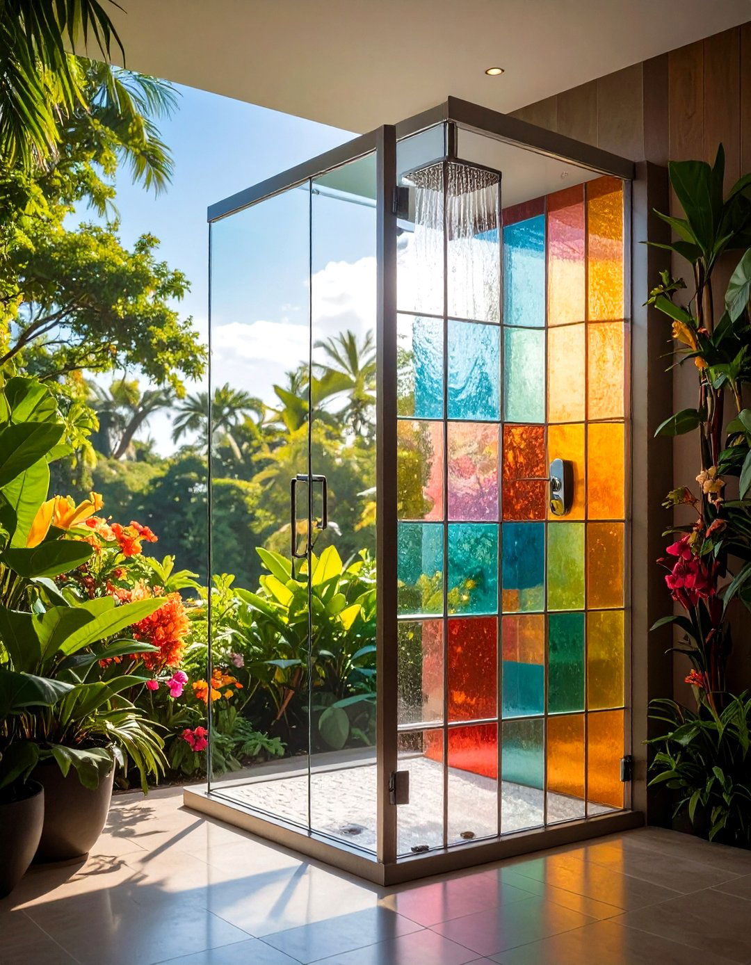 Half Wall or Glass Block Partition - 20 Small Shower Ideas