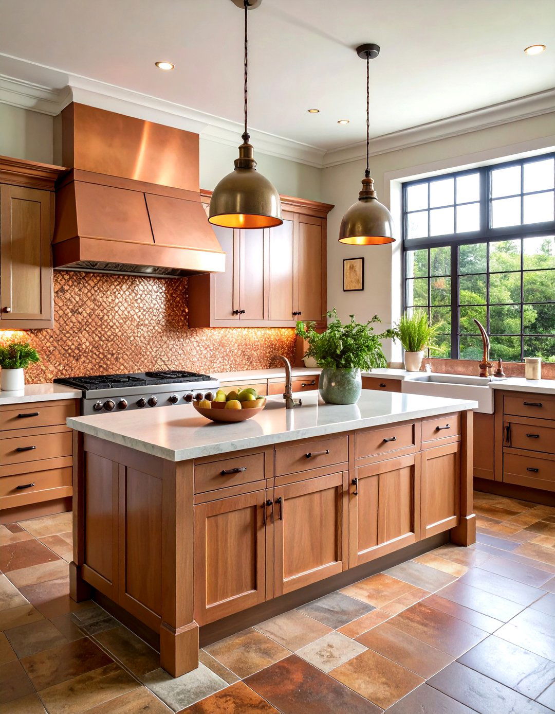 Hammered Copper Rustic Backsplash - 20 Rustic Backsplash Ideas
