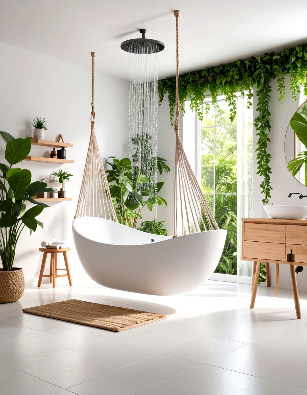 Hammock Bathtub Bathroom Float - 20 Quirky Bathroom Ideas