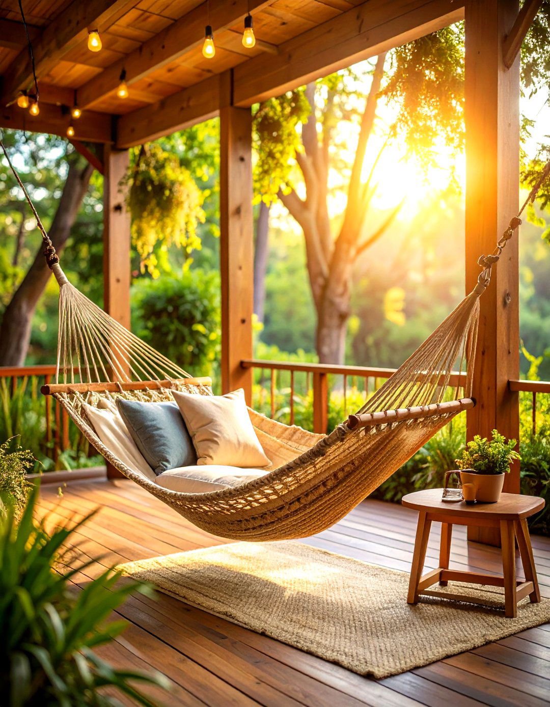Hammock Nook Deck Seating - 20 Deck Seating Ideas