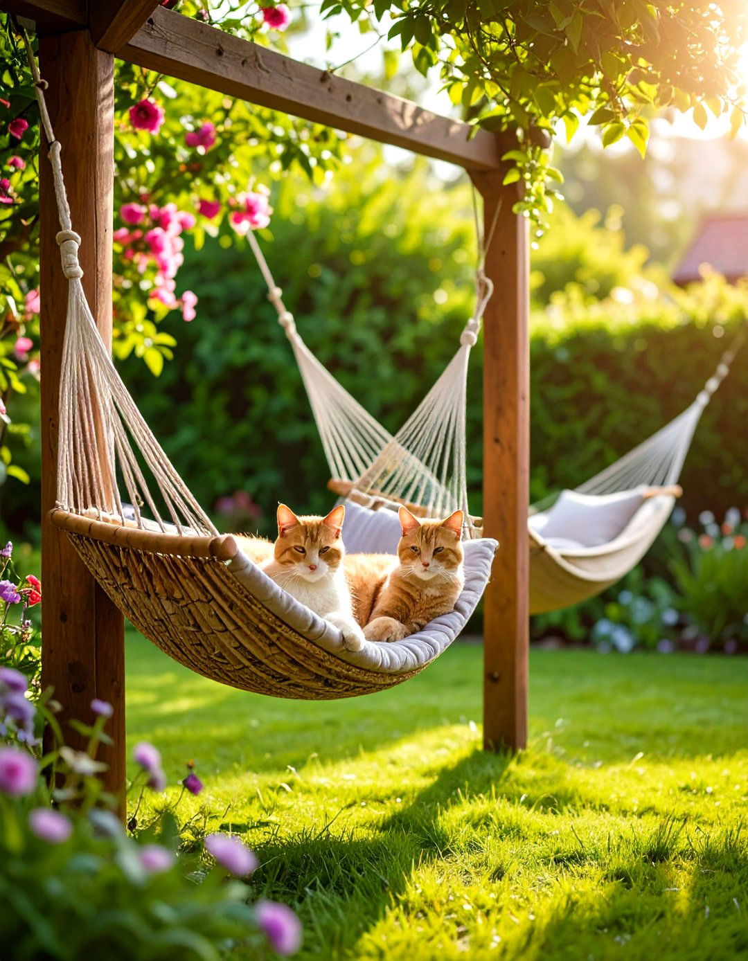 Hammock Style Outdoor Cat Tree Relaxation Station - 20 Outdoor Cat Tree Ideas