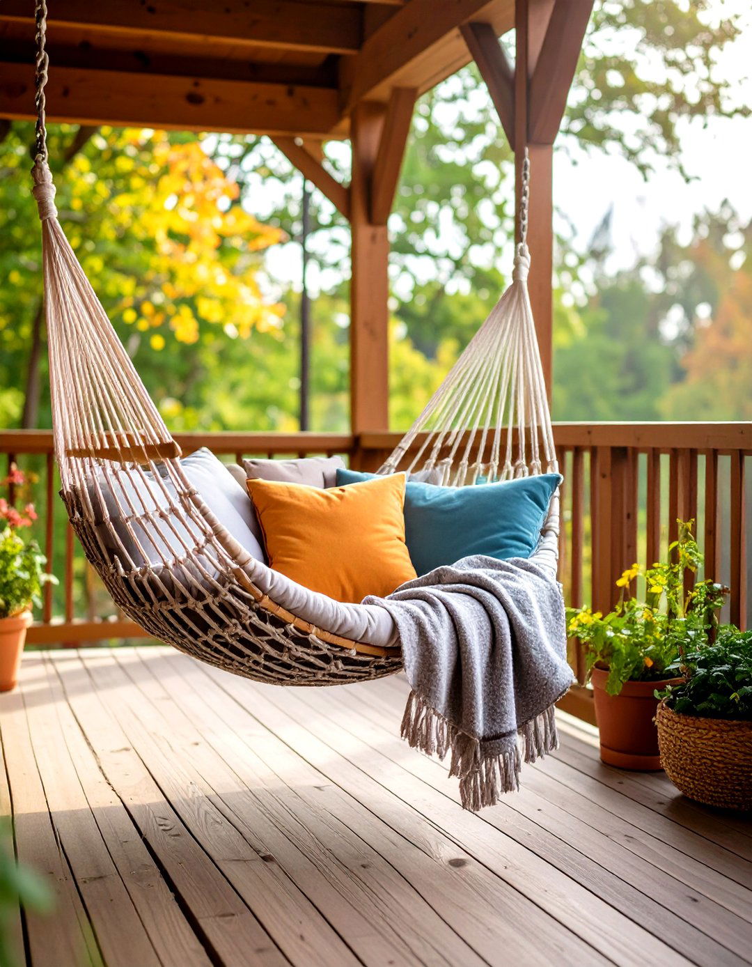 Hammock or Swing Chair - 20 Screened-in Deck Ideas