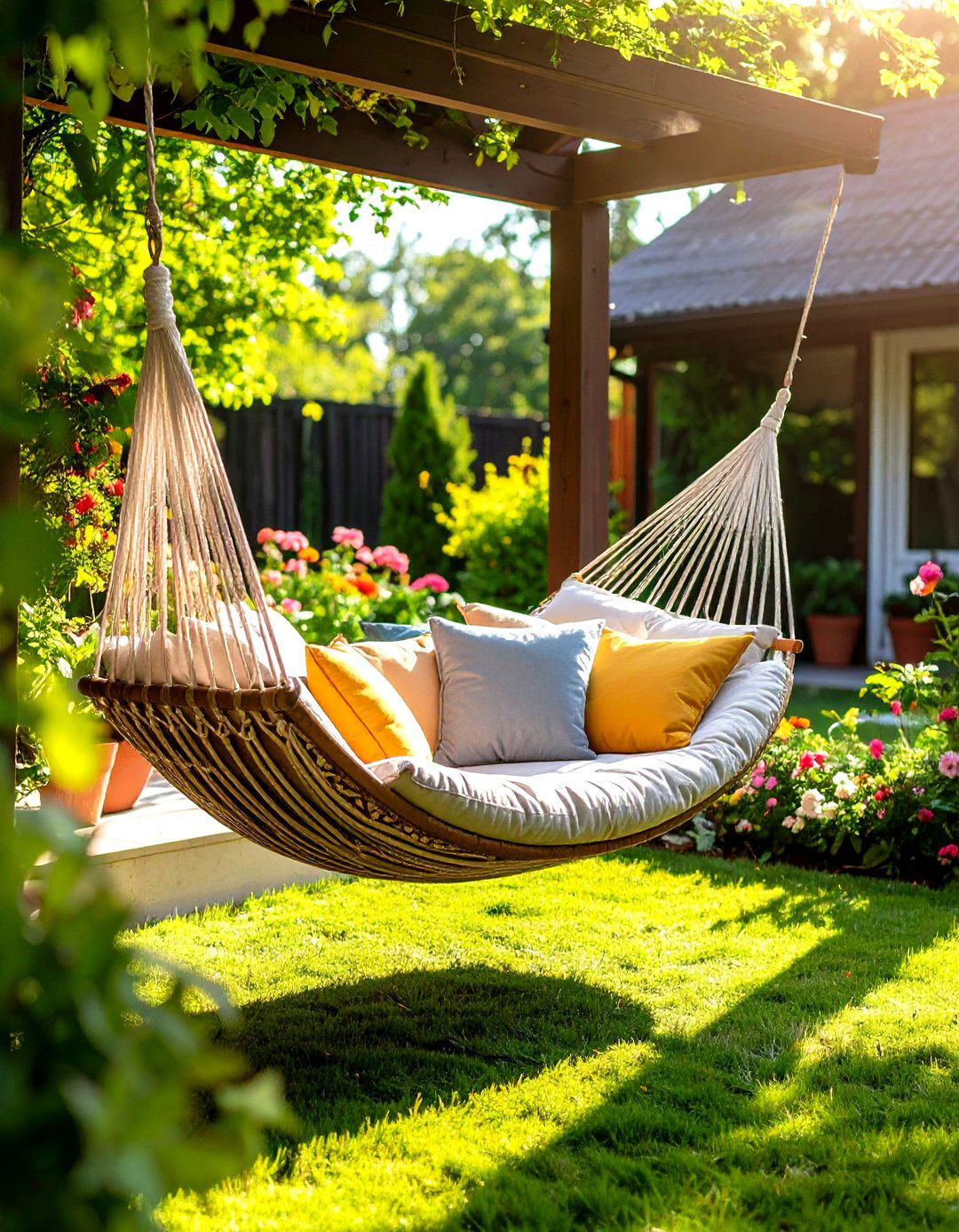 Hammock or Swing Installation for Relaxation Zones - 20 Townhouse Backyard Ideas
