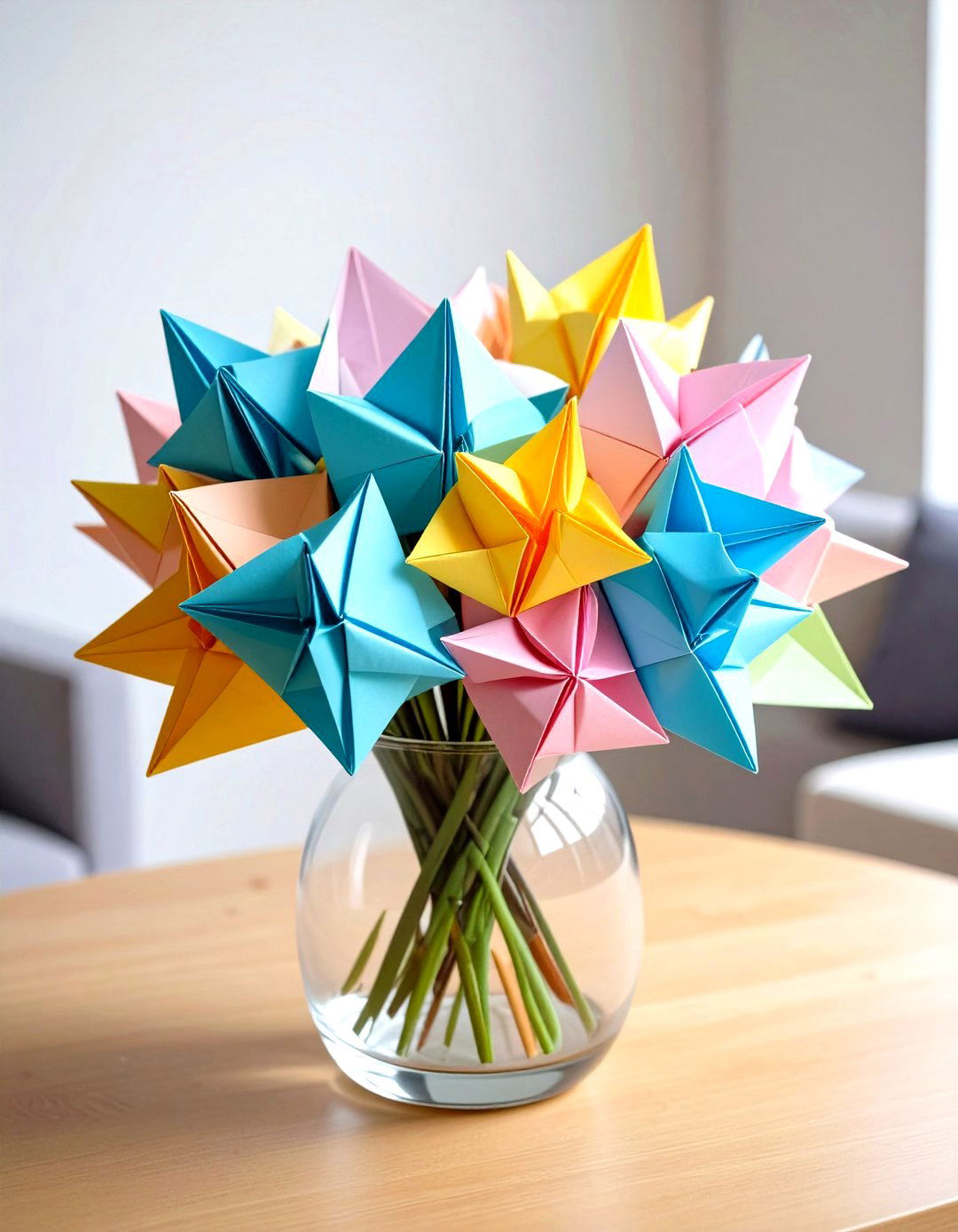 Hand Folded Origami Flower Bouquet - 20 First Wedding Anniversary Gift Ideas