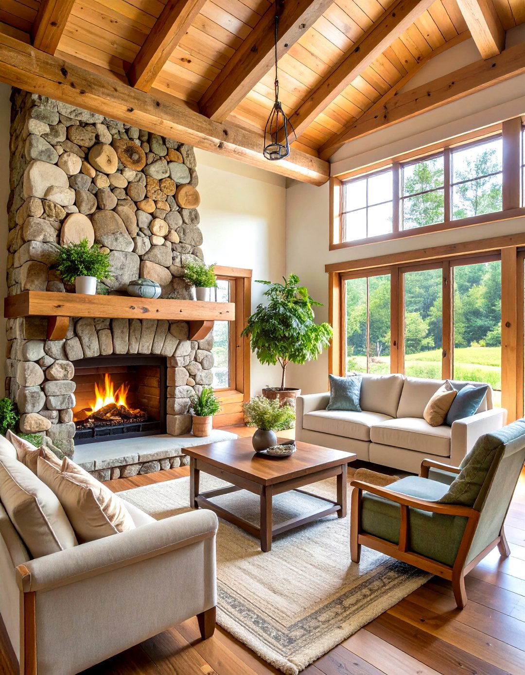 Hand Hewn Log Cabin Rustic Fireplace - 20 Rustic Fireplaces