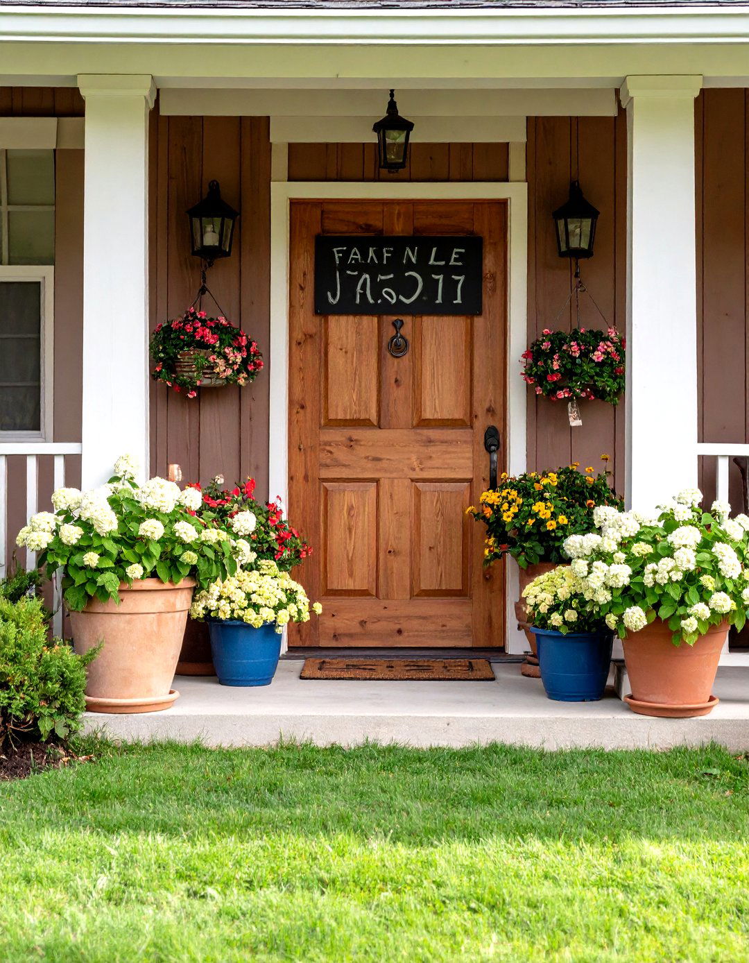 Hand Lettered Signage and Oversize Numbers for Farmhouse Porch Curb Appeal - 20 Farmhouse Porch Ideas
