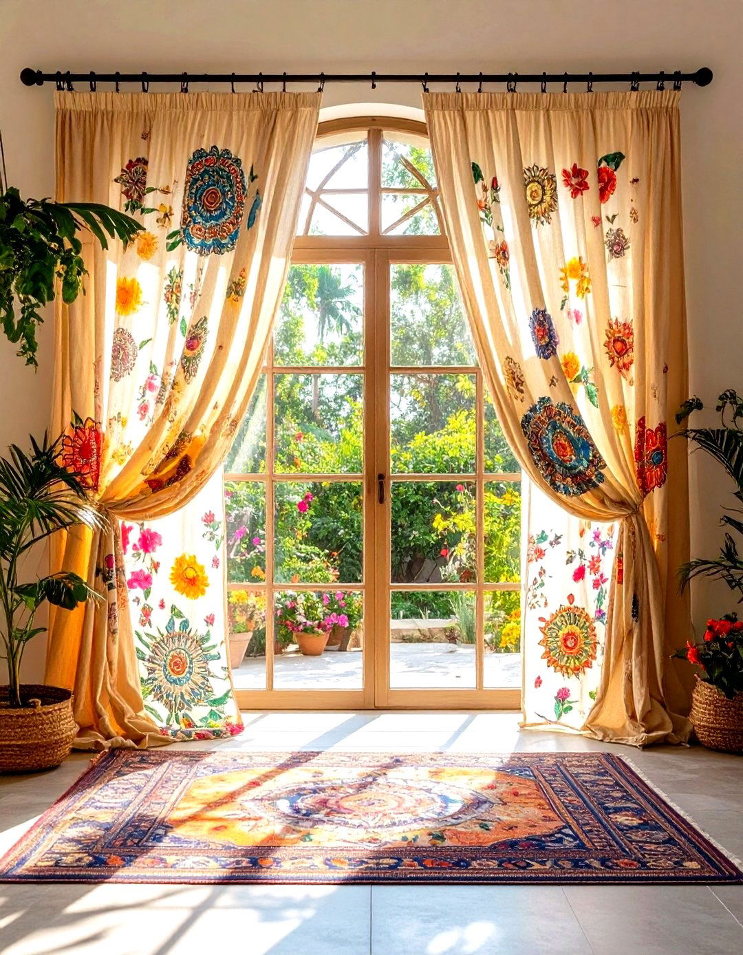 Hand Painted Boho Curtains for Artistic Flair - 20 Boho Curtain Ideas