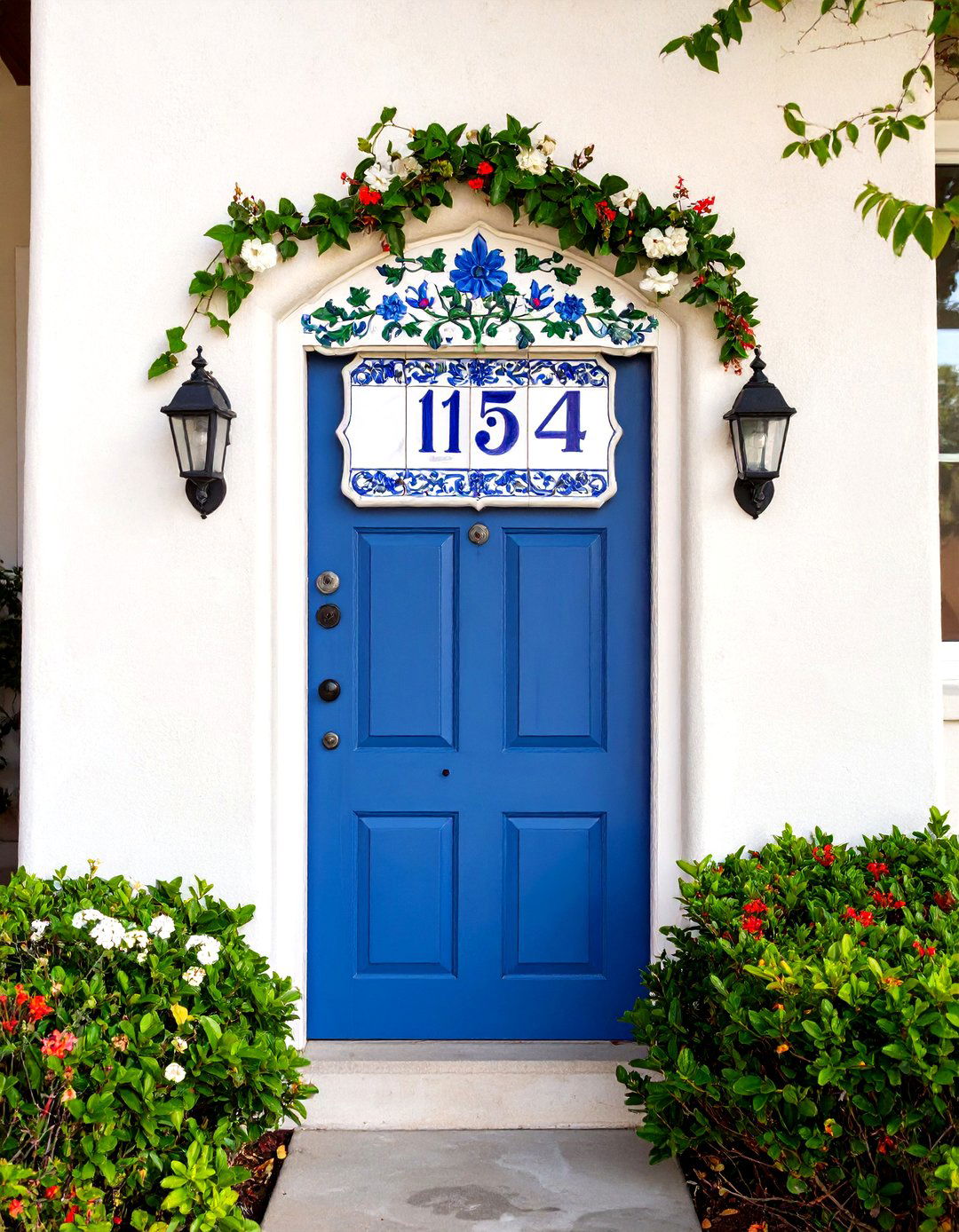 Hand Painted Ceramic Address Plaques on Spanish Style Home Exteriors - 20 spanish style home exterior ideas