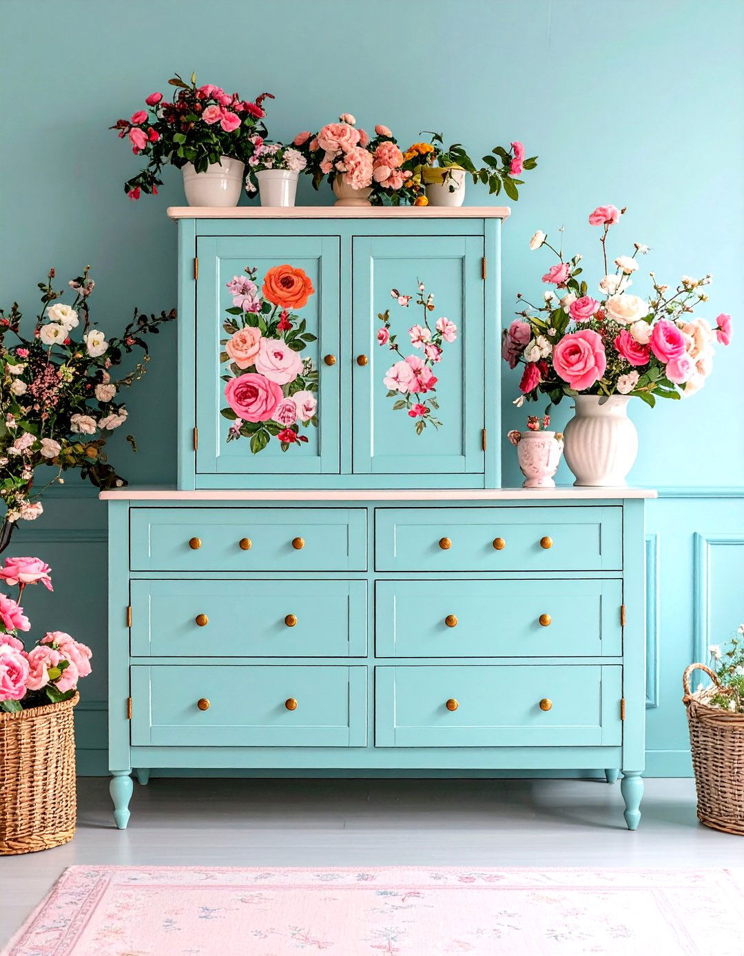Hand Painted Furniture - 20 Shabby-chic Style Living Room Ideas