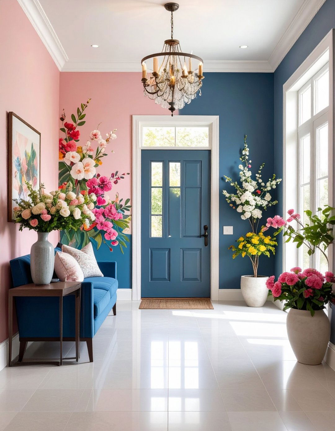 Hand Painted Mural Entryway Wall - 20 Entryway Wall Ideas