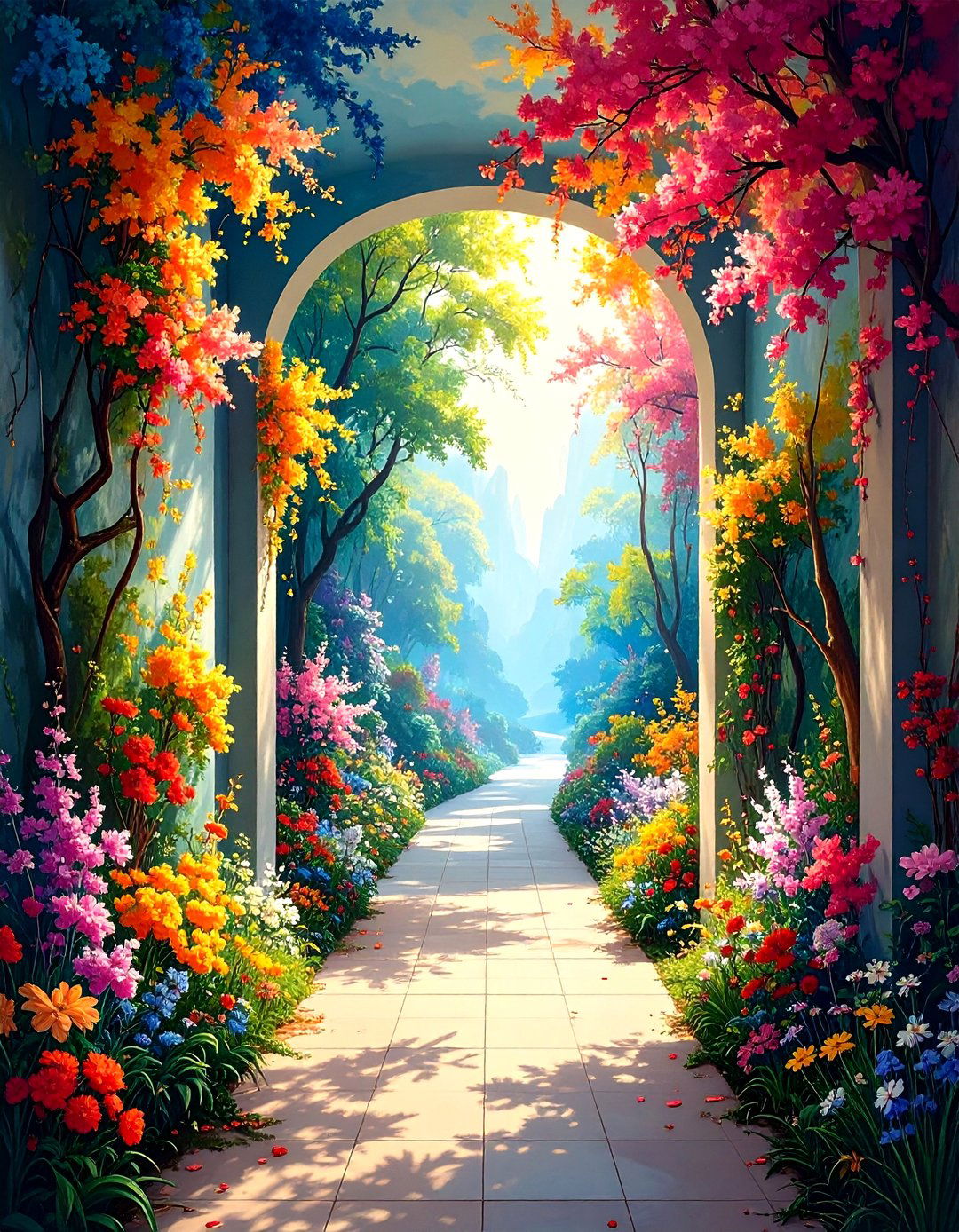 Hand Painted Mural Hallway Wallpaper as Living Artwork - 20 Hallway Wallpaper Ideas
