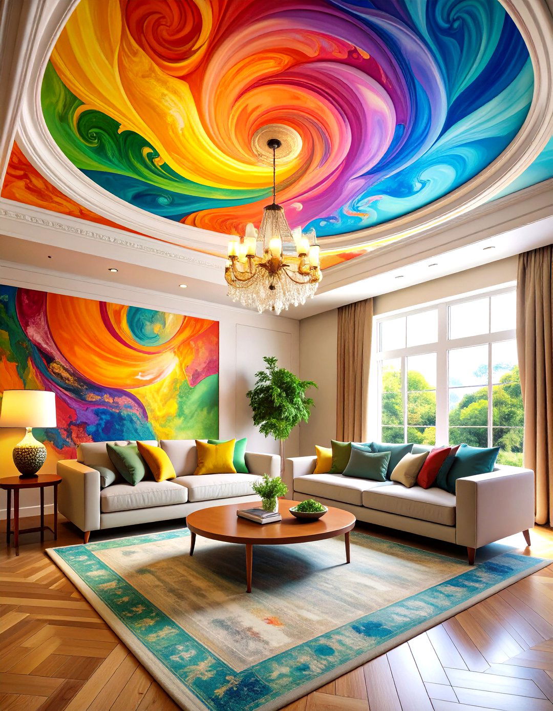 Hand Painted Statement Ceiling - 20 Maximalist Decor Ideas