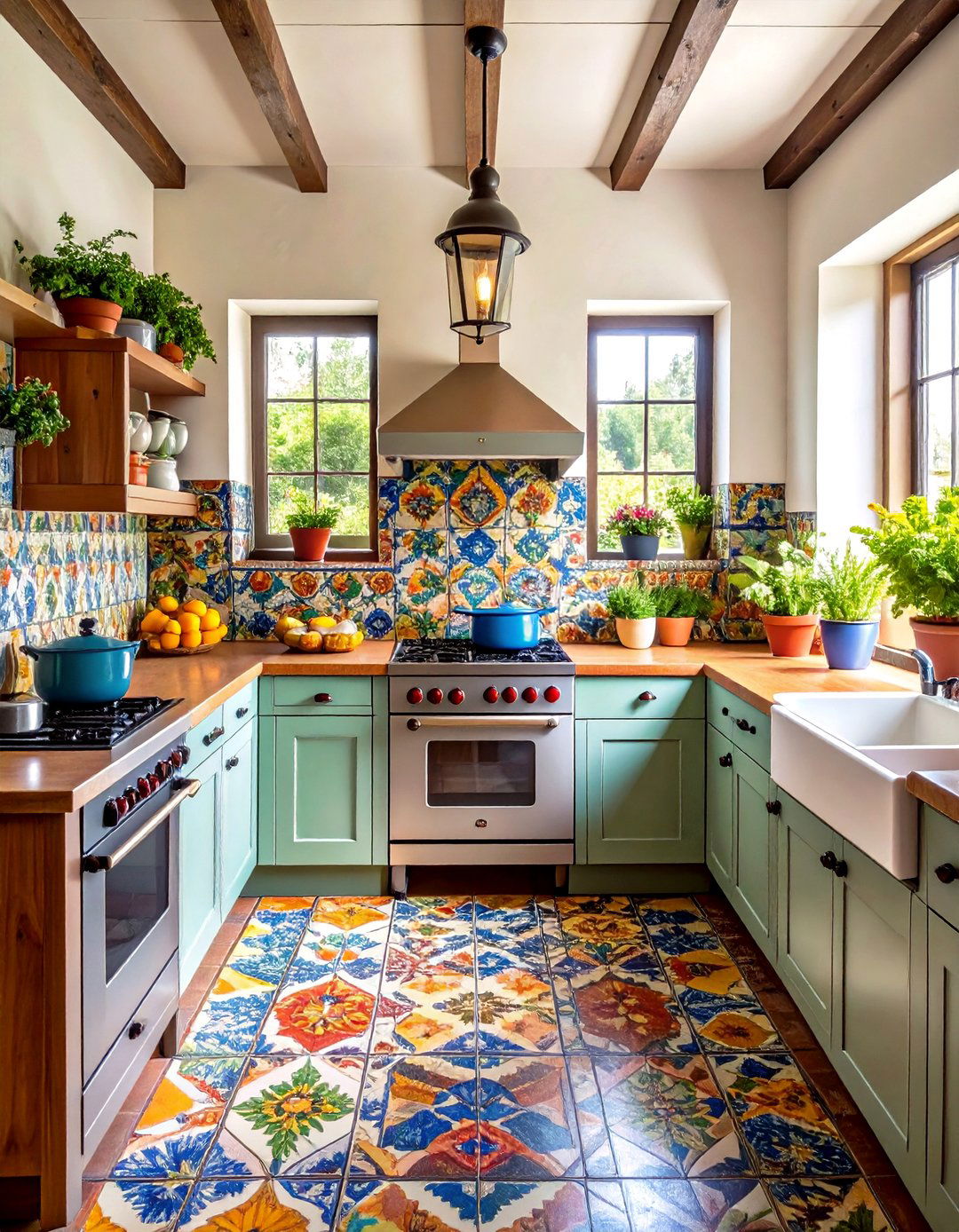 Hand Painted Tile Backsplash - 20 Tuscan Kitchen Design Ideas