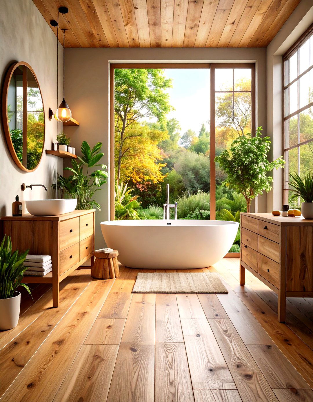 Hand Scraped Wood Floors in Bathrooms - 20 Ideas for Wood Floors in Bathrooms