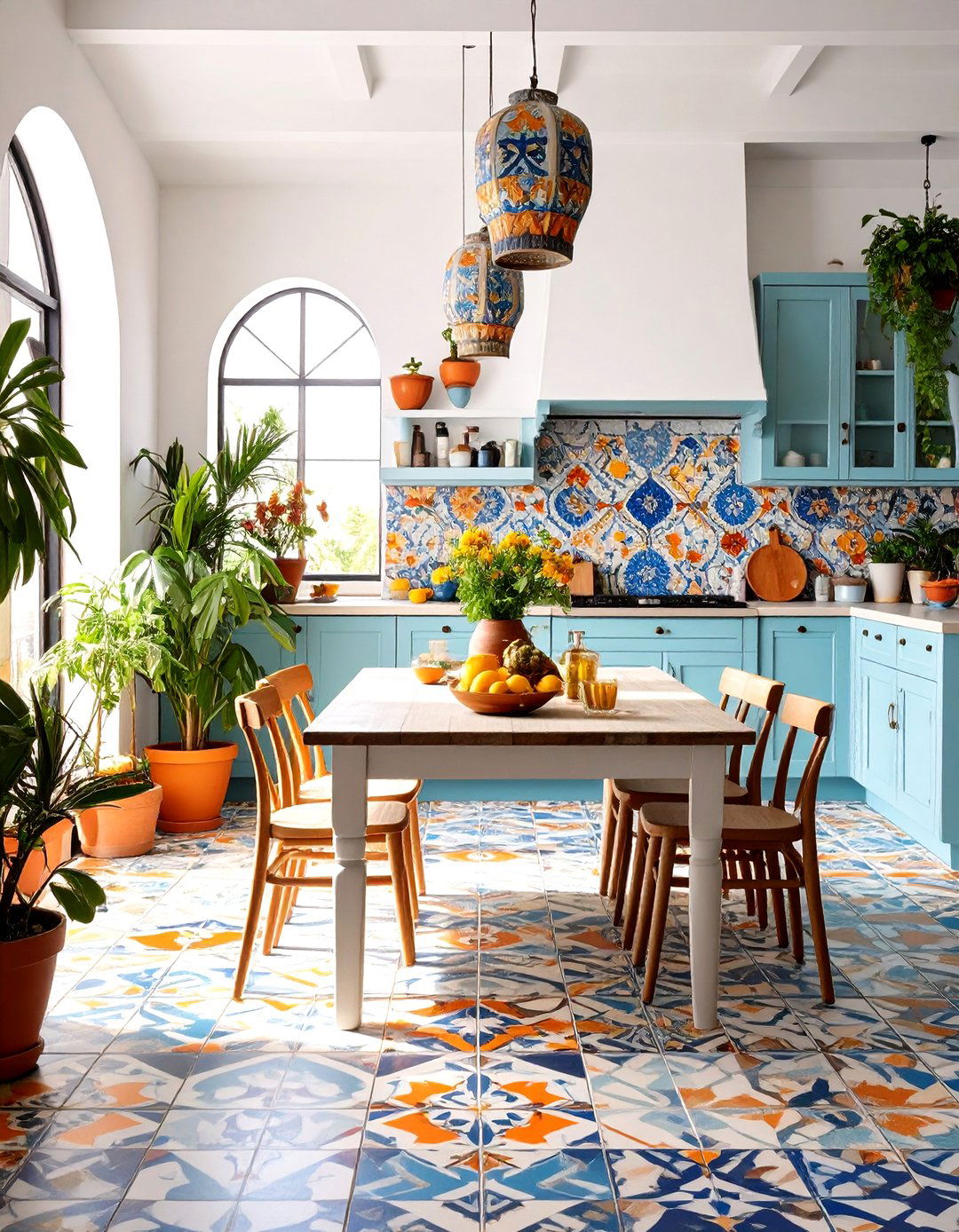 Handcrafted Cement Kitchen Floor Tile Character - 20 Kitchen Floor Tile Ideas