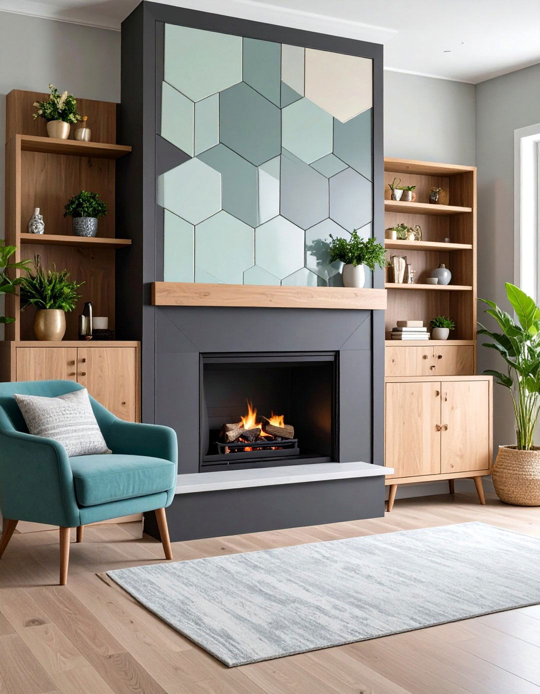 Handcrafted Zellige Tile Fireplace Backsplash - 20 Fireplace Backsplash Ideas