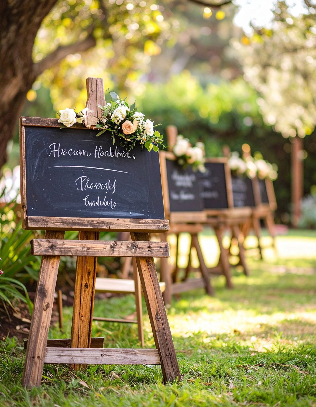 Handlettered Chalkboard Signs to Navigate Garden Wedding Settings - 20 Garden Wedding Ideas