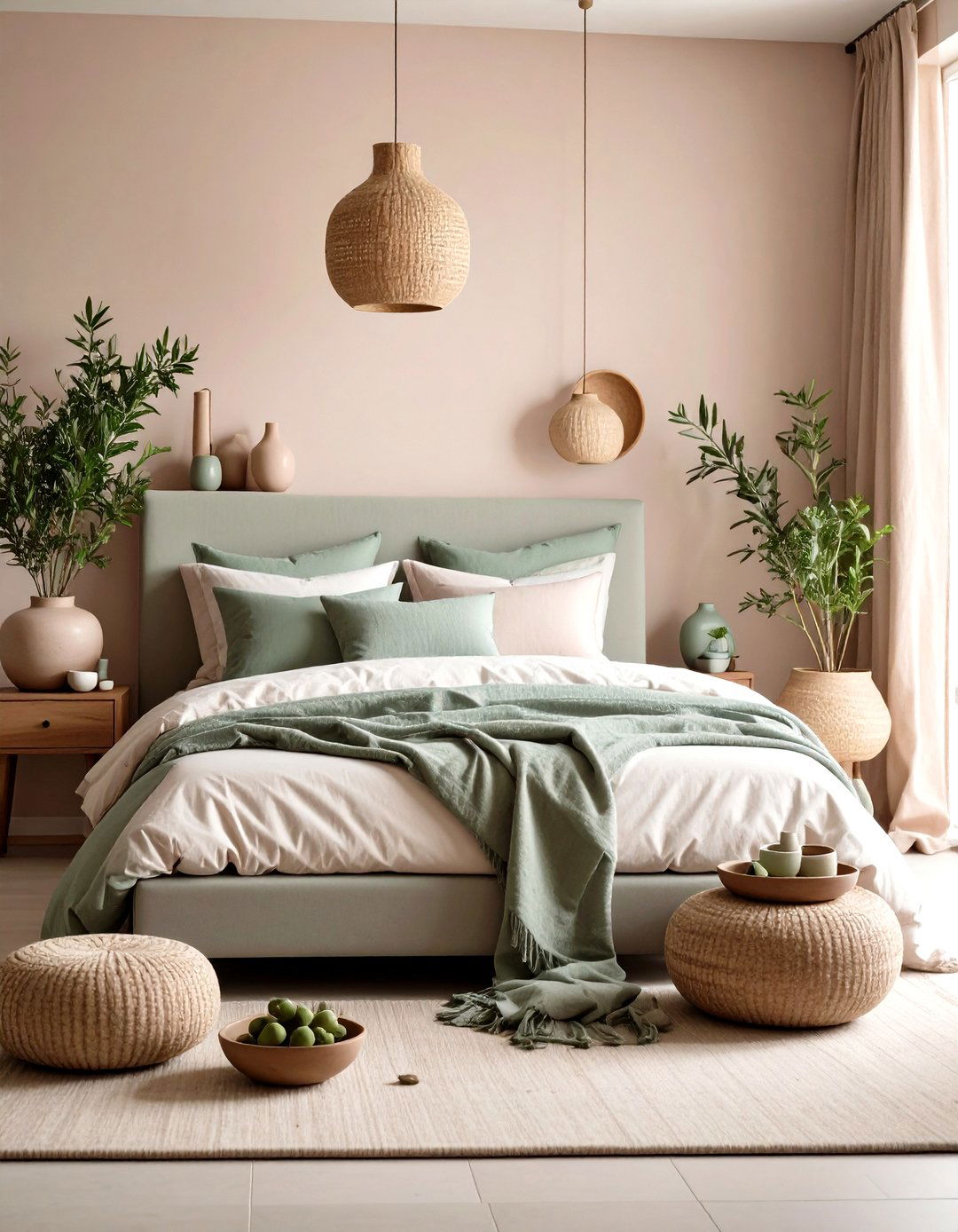 Handmade Ceramic Displays Elevating a Greek Bedroom - 20 Greek Bedroom Design Ideas