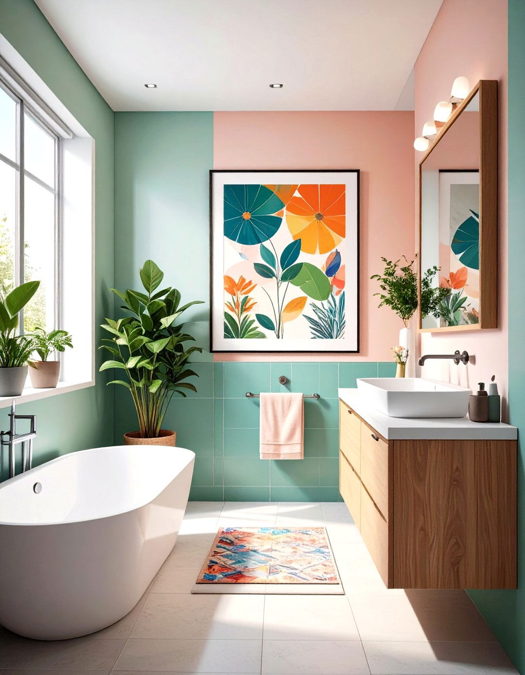 Hang Art - 20 Small Powder Room Ideas