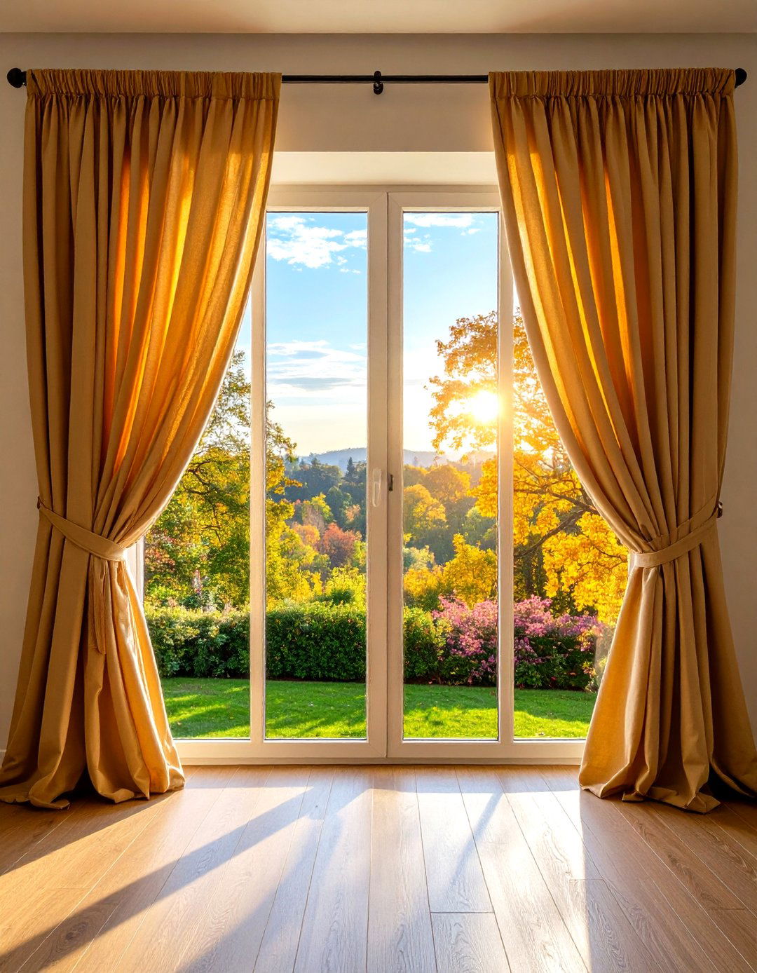 Hang Curtains High and Wide - 20 Small Guest Bedroom Ideas