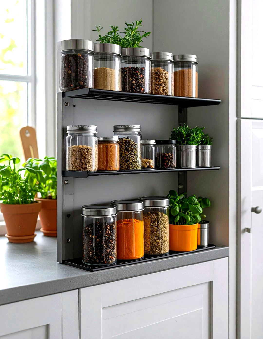 Hang Magnetic Racks - 20 Small Pantry Ideas