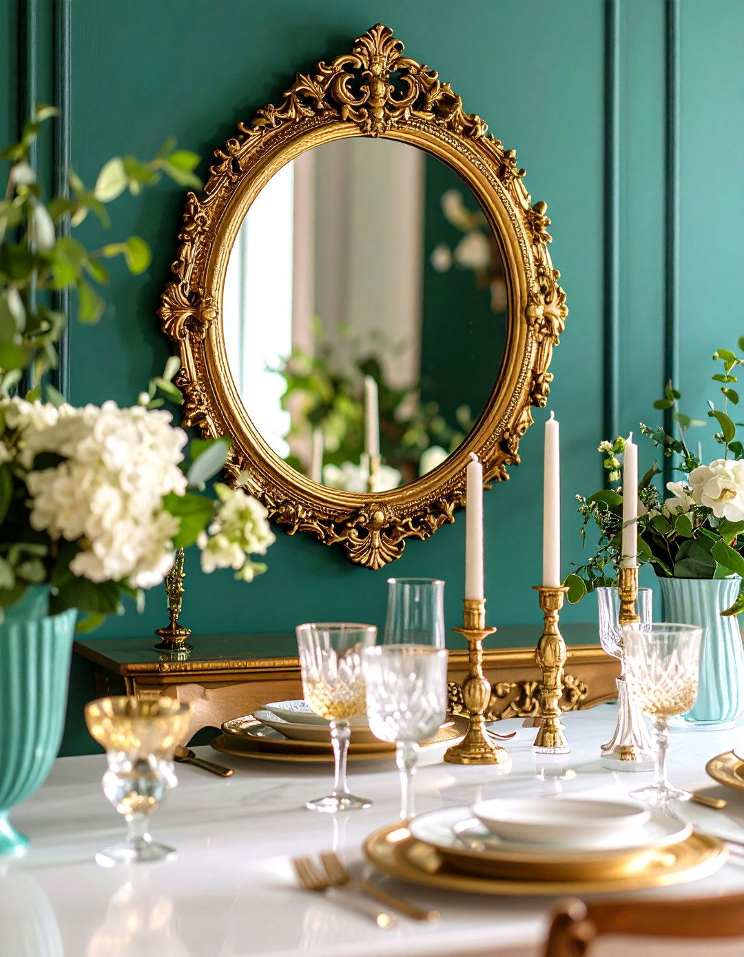 Hang an Oversized Antique Mirror - 20 Vintage Dining Room Ideas