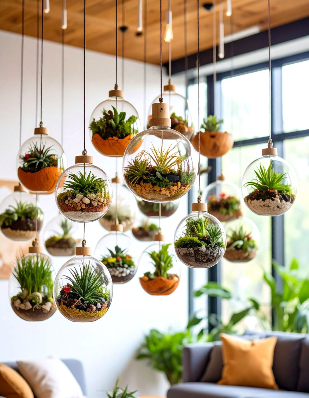 Hanging Air Plant Indoor Garden - 20 Indoor Garden Ideas