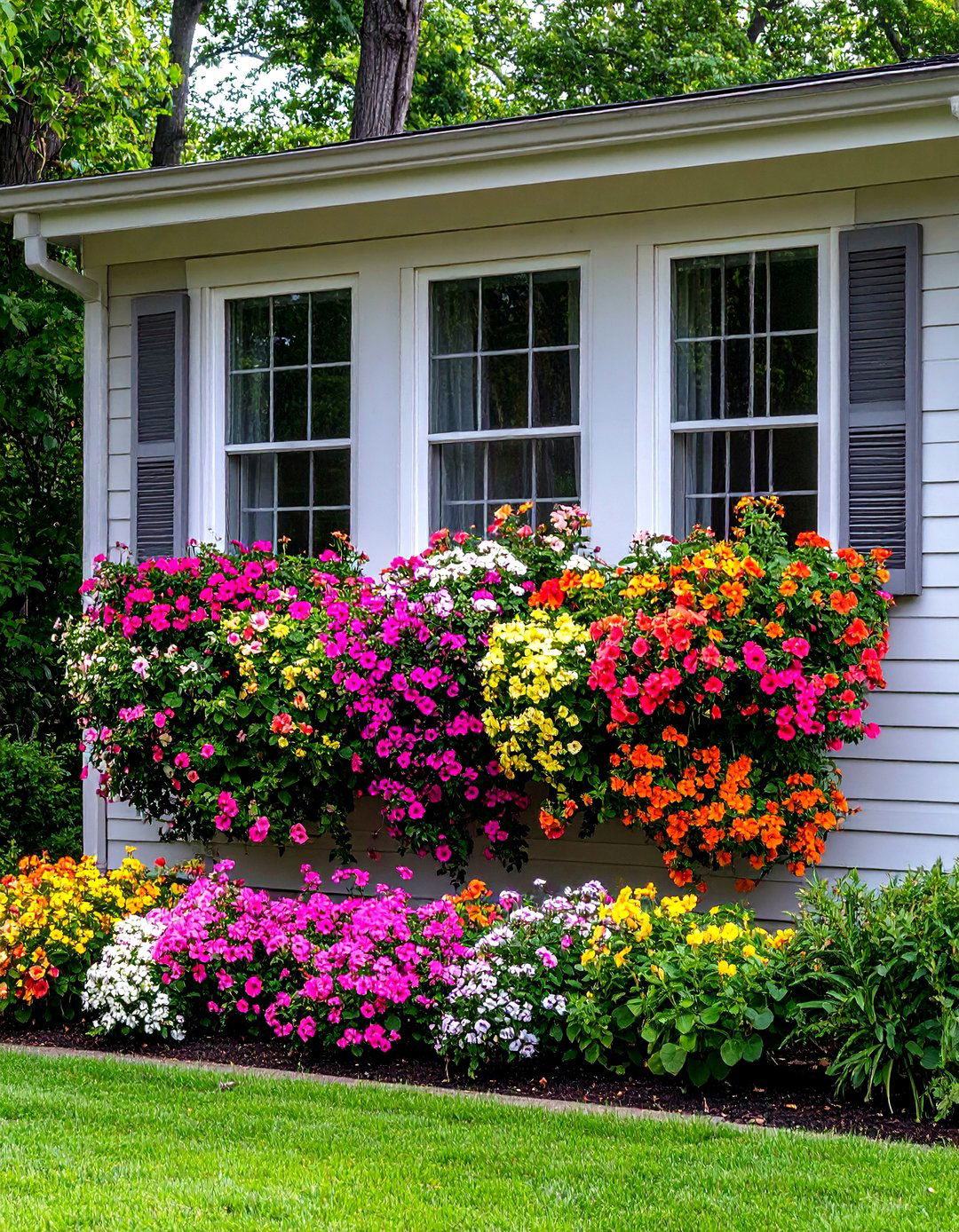 Hanging Baskets and Window Boxes - 20 Small Front Yard Landscaping Ideas