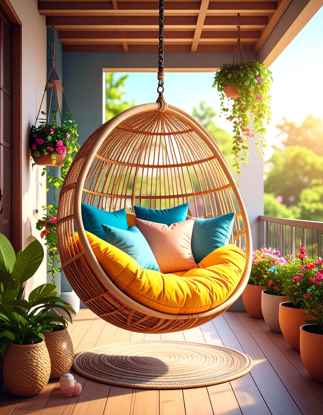 Hanging Chairs - 20 Small Balcony Ideas