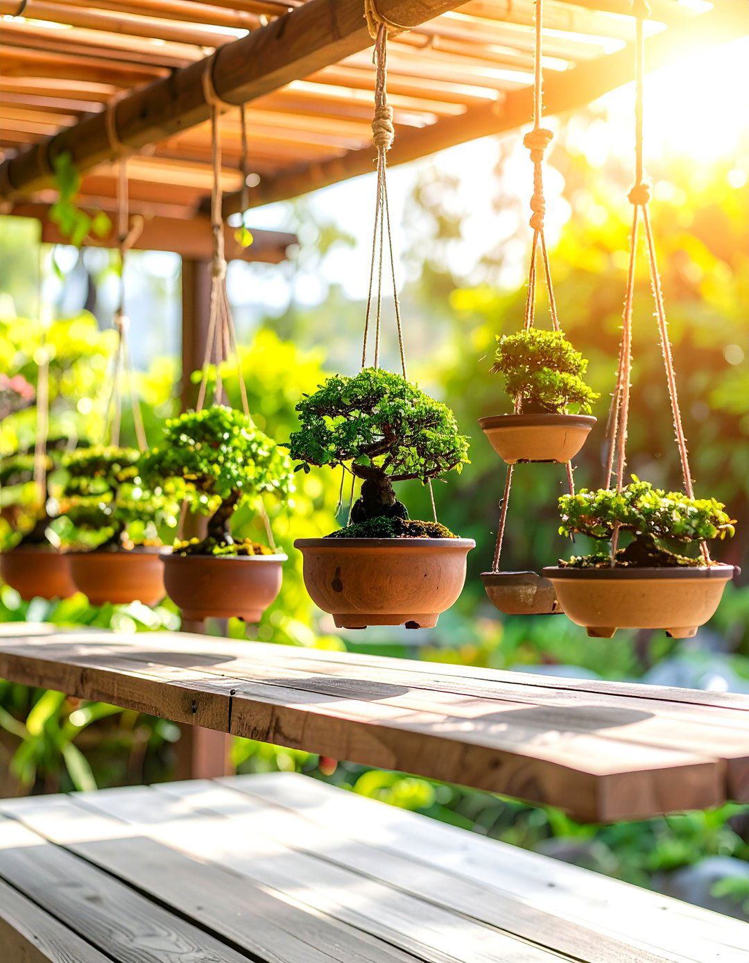 Hanging Display Bonsai Garden - 20 Bonsai Garden Ideas
