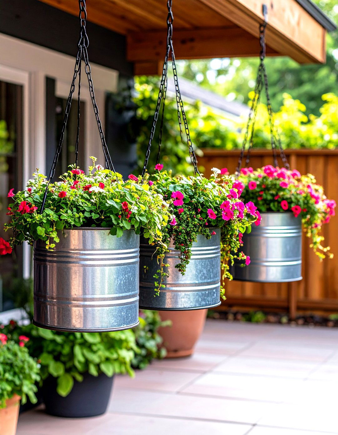 Hanging Drum Planters - 20 Vertical Garden Ideas