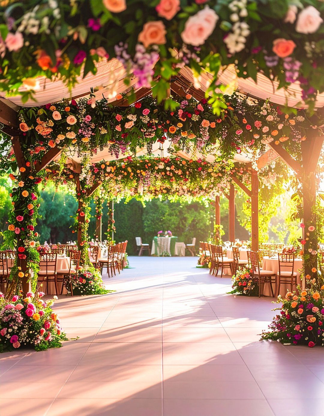 Hanging Floral Canopies to Transform Garden Wedding Spaces - 20 Garden Wedding Ideas