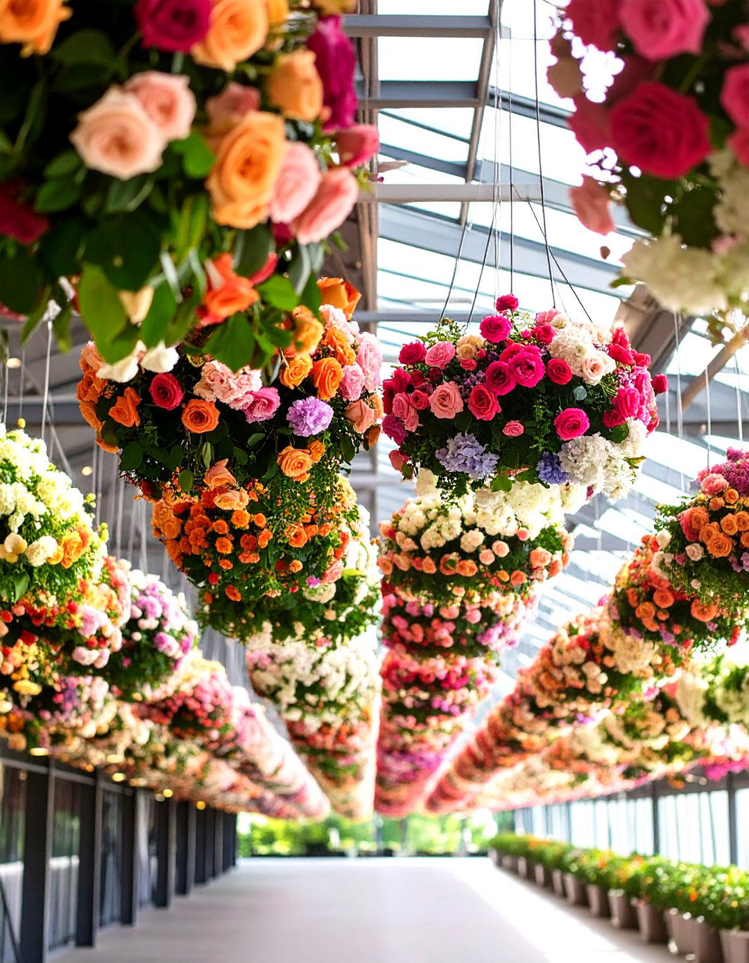 Hanging Floral Chandeliers - 20 Tall Wedding Centerpiece Ideas